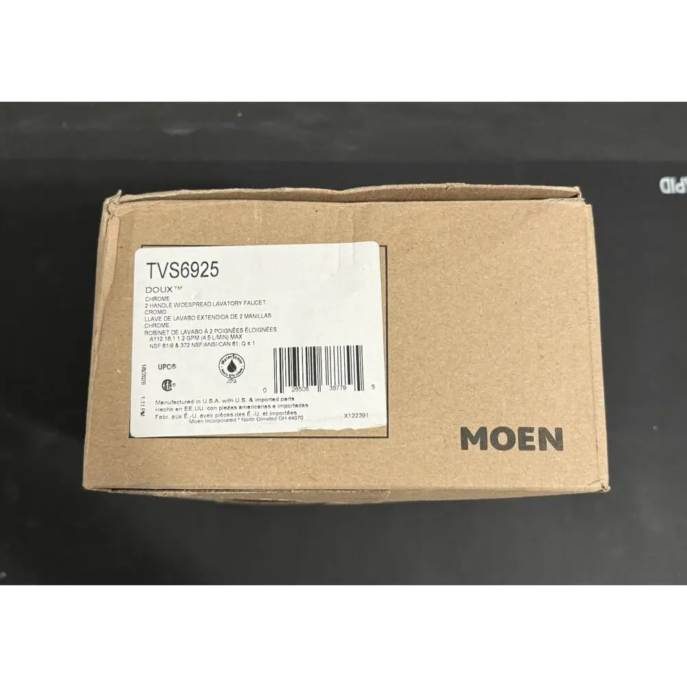 MOEN TVS6925 'Doux' Chrome 2-handle widespread bathroom faucet - Open Box - NEW